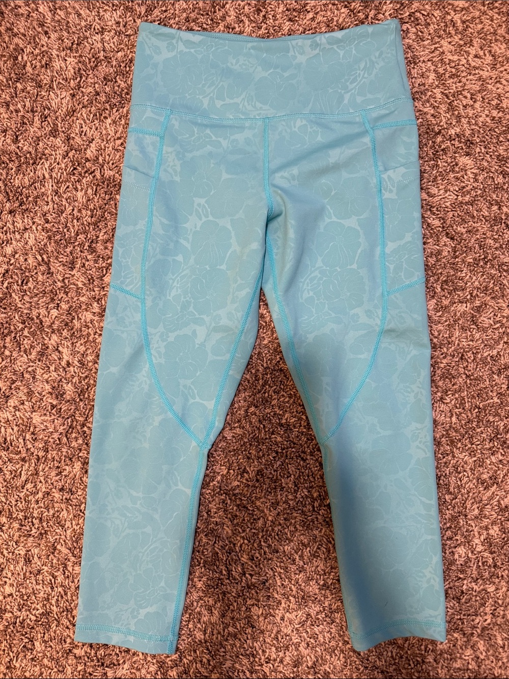 ZYIA Light Blue Floral Capri Leggings